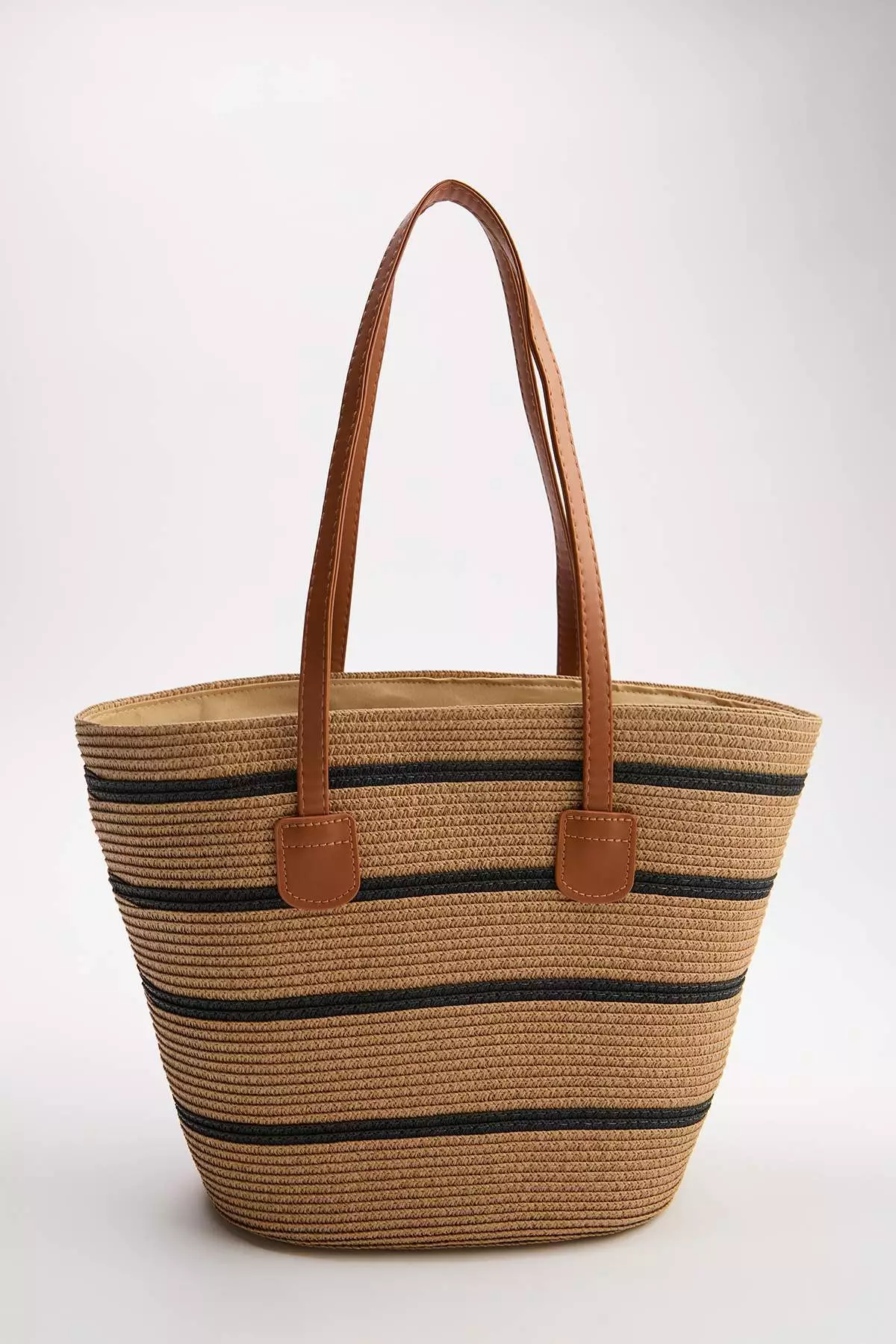 Trendyol-Multi-Multi-Colored Straw Handle Women'S Maxi Shoulder Bag