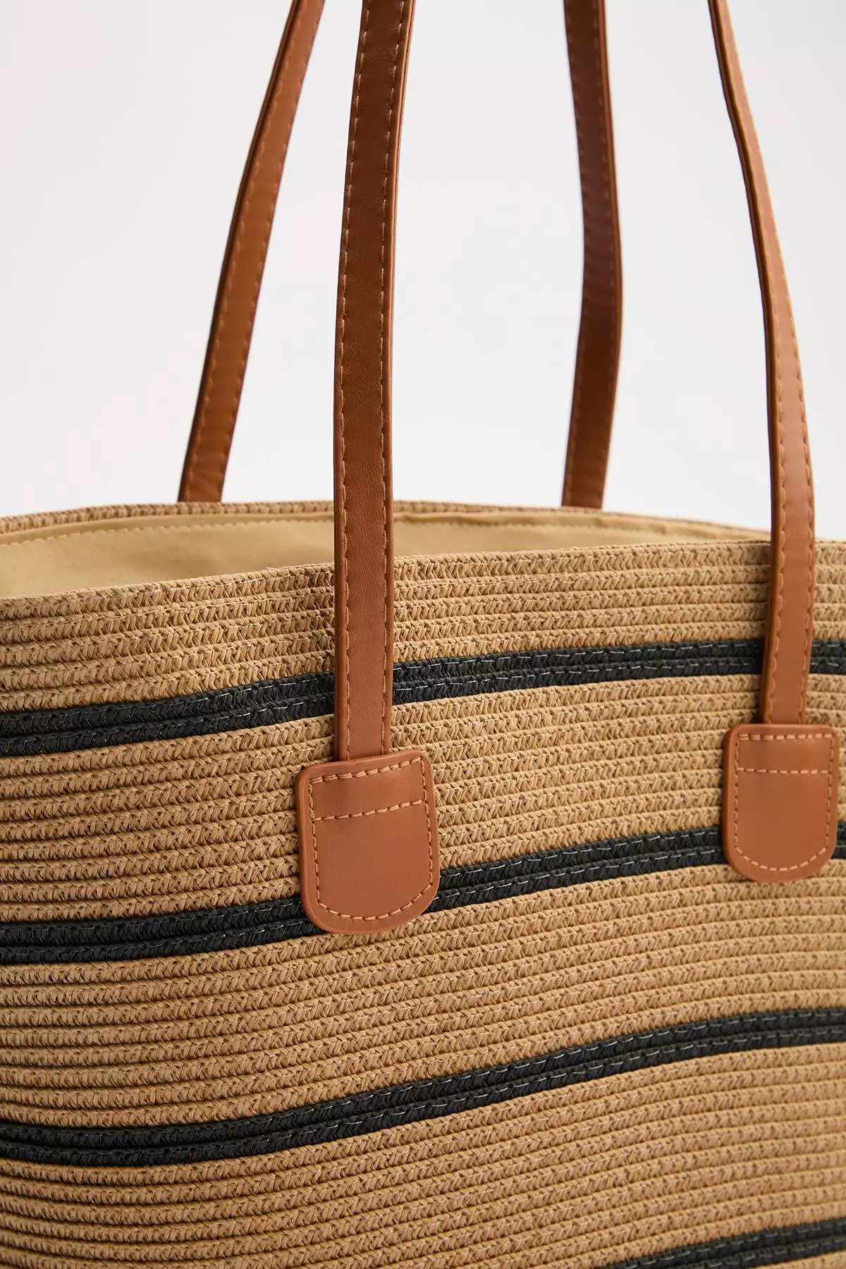 Trendyol-Multi-Multi-Colored Straw Handle Women'S Maxi Shoulder Bag