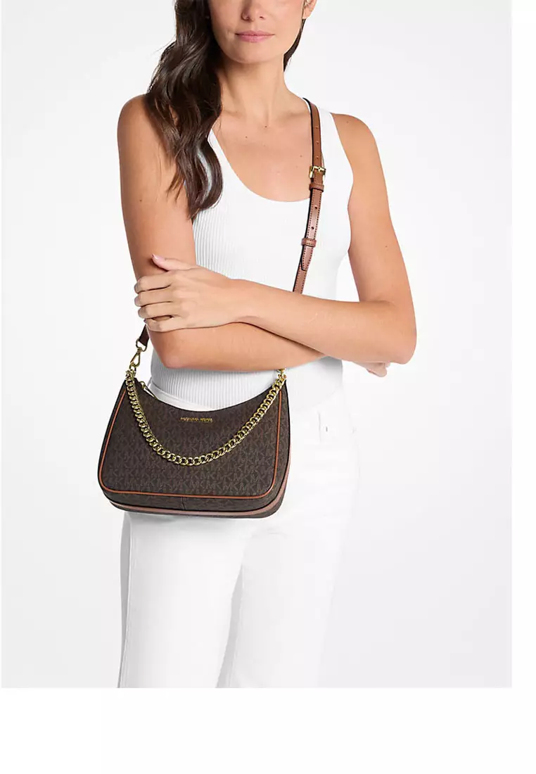 Michael Kors-Jet Set Travel Large Signature Logo Convertible Crossbody Bag