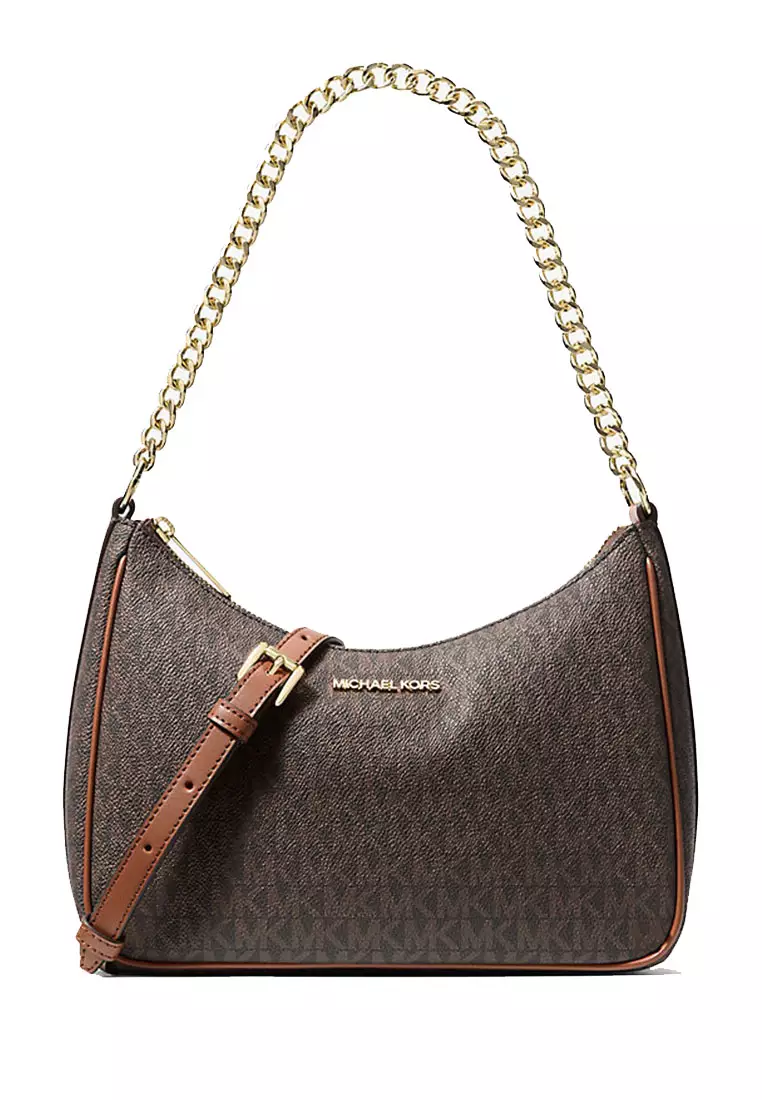 Michael Kors-Jet Set Travel Large Signature Logo Convertible Crossbody Bag