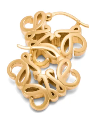LOEWE Anagram Bombé hoop earrings, gold-tone