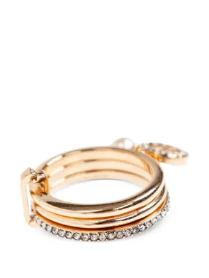 Tory Burch icon pavé charm ring