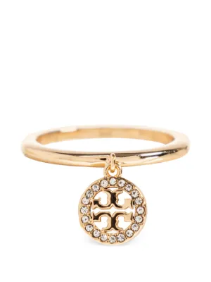 Tory Burch icon pavé charm ring