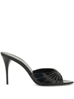 Saint Laurent Babylone ruched leather sandal