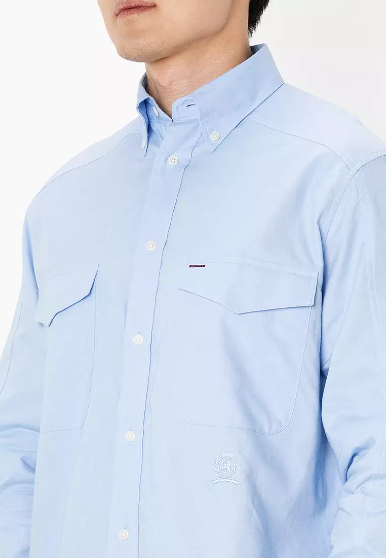 Tommy Hilfiger-Crest Tonal Logo Officer Shirt  