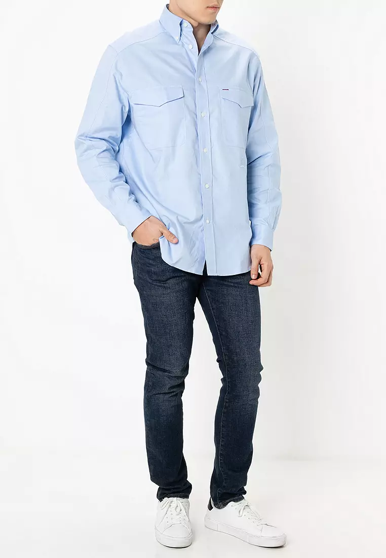 Tommy Hilfiger-Crest Tonal Logo Officer Shirt  