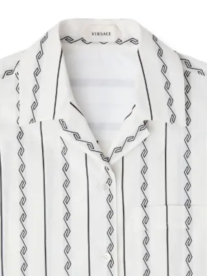 Versace-Greca-print short-sleeved shirt